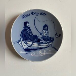 Vintage Porsgrund 1971 Father’s Day Plate Fars Dag First Issue limited edition